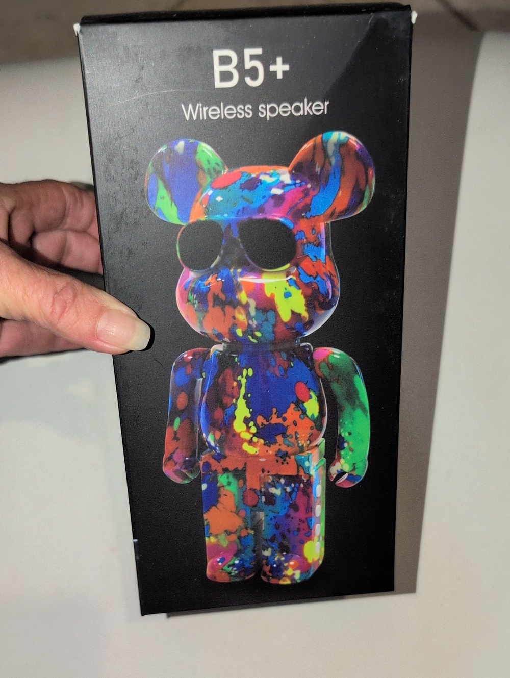 B5+ Wireless Graffiti Bear Bluetooth Speaker - Multicolor Paint Splash NIB